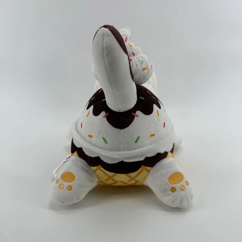 Aphmau MeeMeows Ice Cream Sundae Cat Plush 11 Inch White Brown Sprinkles Cherry
